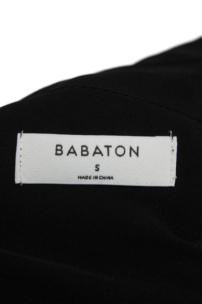 Babaton Women Basic Collared Button Up Long Sleeve Cupro Top Black Size S