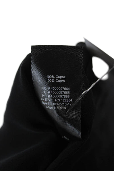 Babaton Women Basic Collared Button Up Long Sleeve Cupro Top Black Size S