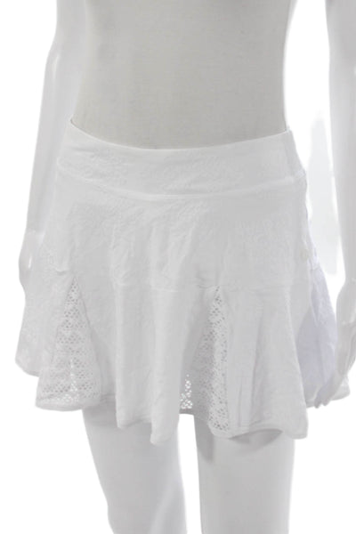 Lilly Pulitzer Women Athletic Floral Nylon Mini Skort White Size S