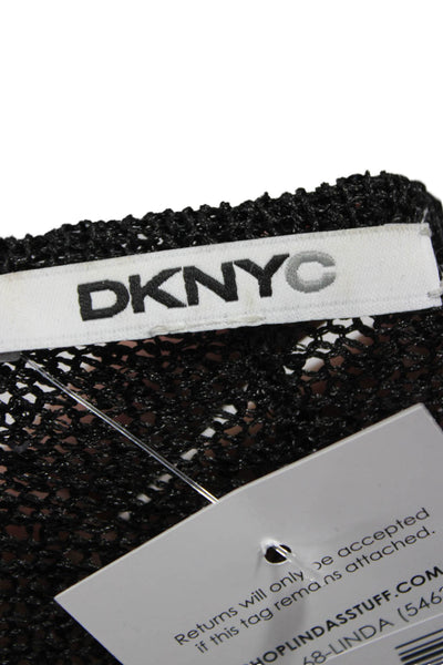 DKNY Women Black V-Neck Pullover Sweater Long Sleeve 100% Polyester Size S