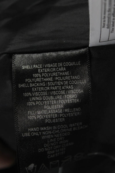 Marc New York Women Black Animal Print Polyurethane Puffer Jacket Zip Size S