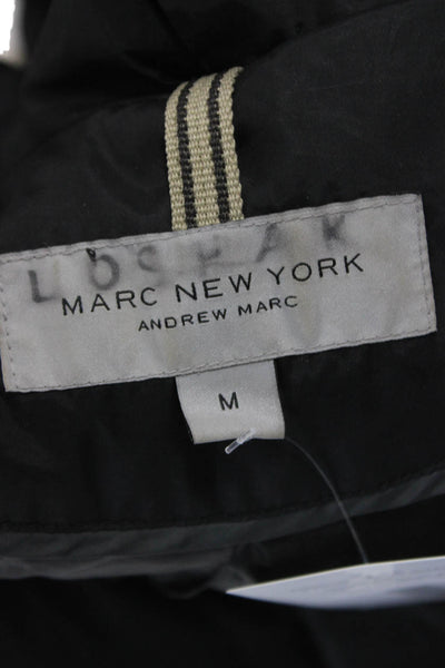 Marc New York Womens Black Puffer Jacket Polyester Long Sleeve Size M
