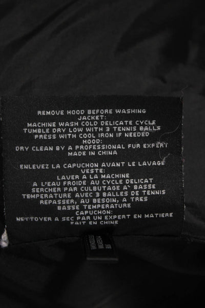 Marc New York Womens Black Puffer Jacket Polyester Long Sleeve Size M