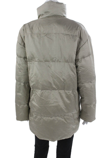 Bogner Womens Puffer Jacket Beige Zip Size 6