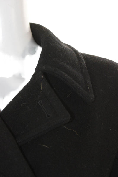 Steve by Searle Womens Black Pea Coat 70% Wool Cashmere Blend Size 4