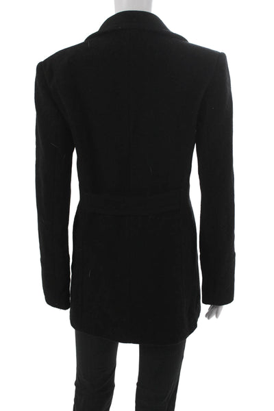 Steve by Searle Womens Black Pea Coat 70% Wool Cashmere Blend Size 4