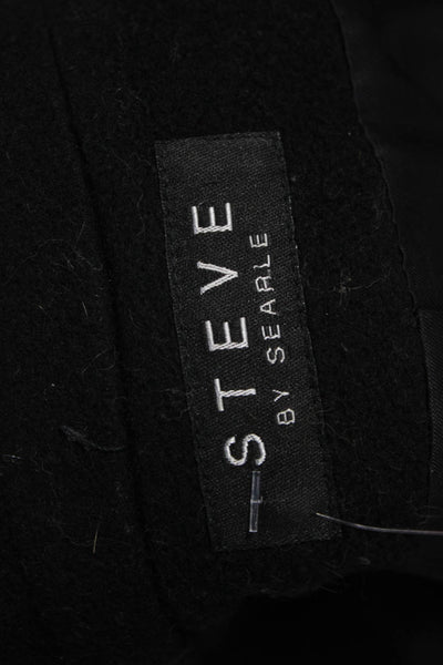 Steve by Searle Womens Black Pea Coat 70% Wool Cashmere Blend Size 4