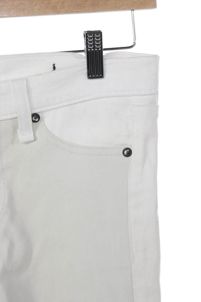 Rag & Bone Womens Skinny White Jeans Mid Rise Button Fly Cotton Blend Size 28