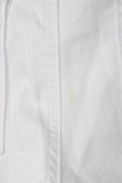 Rag & Bone Womens Skinny White Jeans Mid Rise Button Fly Cotton Blend Size 28