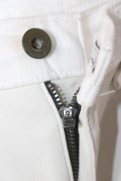 Rag & Bone Womens Skinny White Jeans Mid Rise Button Fly Cotton Blend Size 28