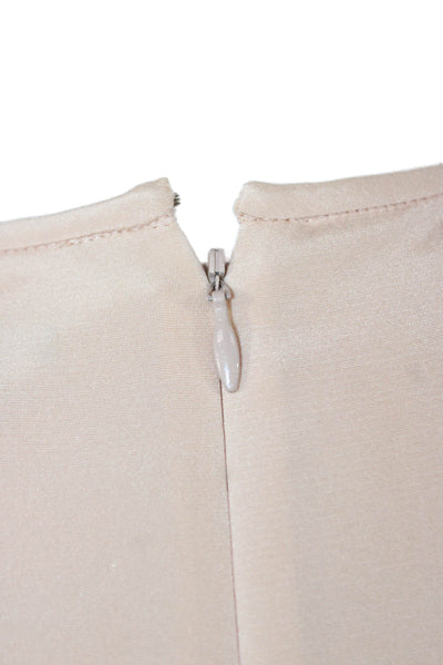 Theory Women Beige Colorblock Silk Blend Sleeveless Basic Tank Size S