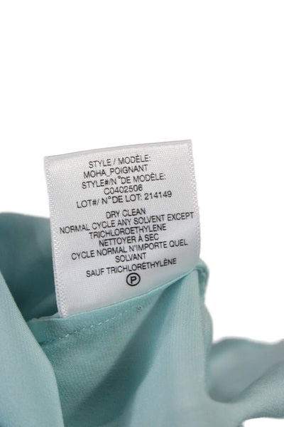 Theory Women Silk V-Neck Sleeveless Blouse Blue Basic Pullover Petites Size S