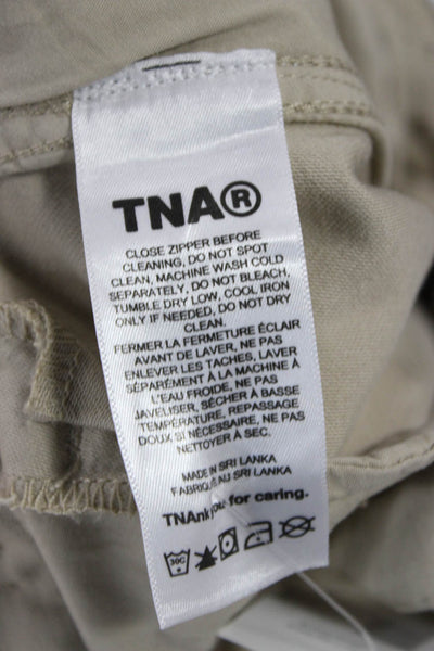 TNA Womens Beige Cotton Cargo Pants Size 4