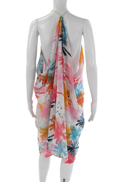 Pool To Party Women Multicolor Floral Tropical Dress Cover Up Size One Size