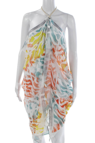 Pool To Party Women Multicolor Animal Print Cover Up Dress Size One Size