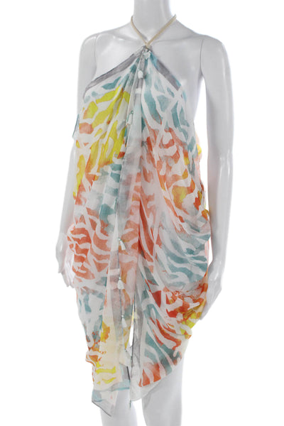 Pool To Party Women Multicolor Animal Print Cover Up Dress Size One Size