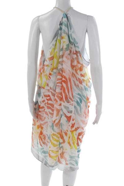 Pool To Party Women Multicolor Animal Print Cover Up Dress Size One Size