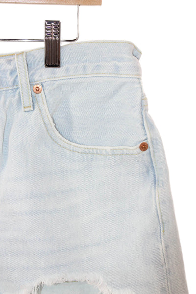 Levis Womens Cut-Off Blue Cotton Shorts Button Size 28