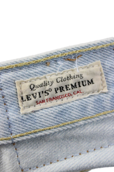 Levis Womens Cut-Off Blue Cotton Shorts Button Size 28