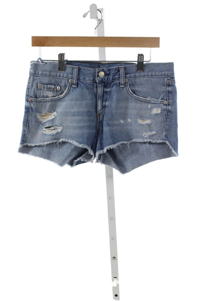 Rag & Bone Jean Womens Cut-Off Shorts Blue Cotton Size 26