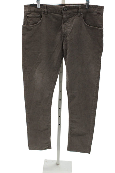 PT Torino Mens Chino Pants Brown Cotton Button Solid Fall Size 36
