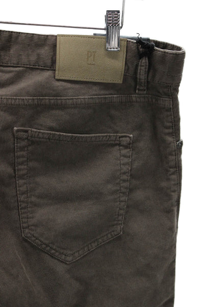 PT Torino Mens Chino Pants Brown Cotton Button Solid Fall Size 36