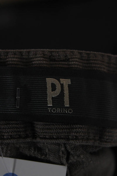 PT Torino Mens Chino Pants Brown Cotton Button Solid Fall Size 36