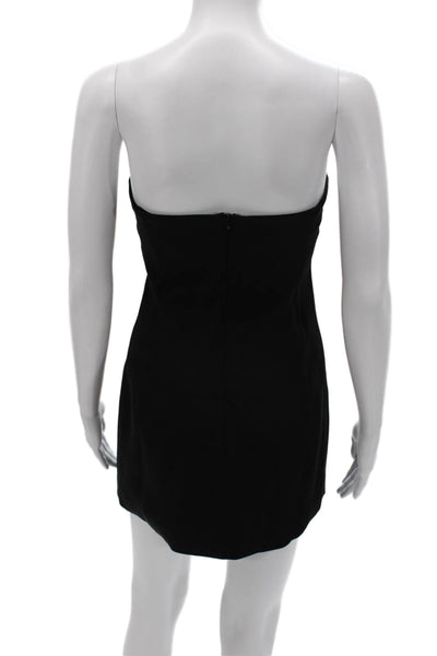 Meshki Women Black Strapless Mini Dress Hook Eye Closure Size S