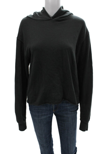 Perfect White Tee Womens Pullover Hoodie Gray 100% Cotton Size S