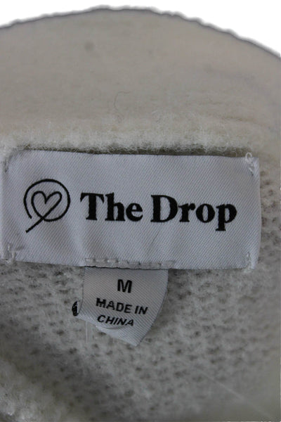 The Drop Womens Cardigan Sweater Ivory V Neck Long Sleeve Size M