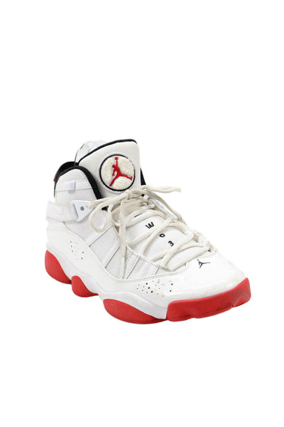 Air Jordan Mens Leather Jordan 6 Rings Basketball Sneakers White Size 8.5