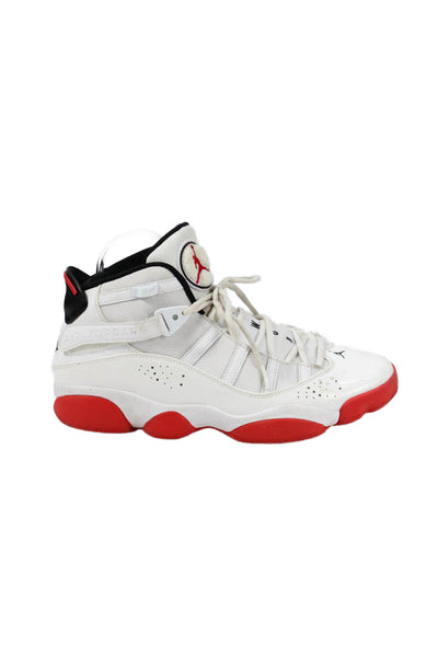 Air Jordan Mens Leather Jordan 6 Rings Basketball Sneakers White Size 8.5