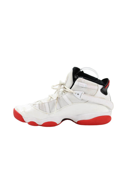 Air Jordan Mens Leather Jordan 6 Rings Basketball Sneakers White Size 8.5