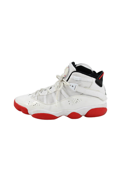 Air Jordan Mens Leather Jordan 6 Rings Basketball Sneakers White Size 8.5
