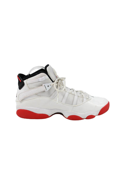 Air Jordan Mens Leather Jordan 6 Rings Basketball Sneakers White Size 8.5