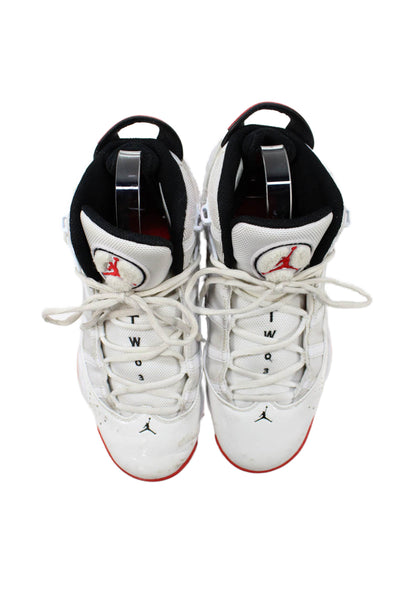 Air Jordan Mens Leather Jordan 6 Rings Basketball Sneakers White Size 8.5