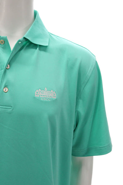 Peter Millar Mens Polo Green Short Sleeve Collared Polyester Size M