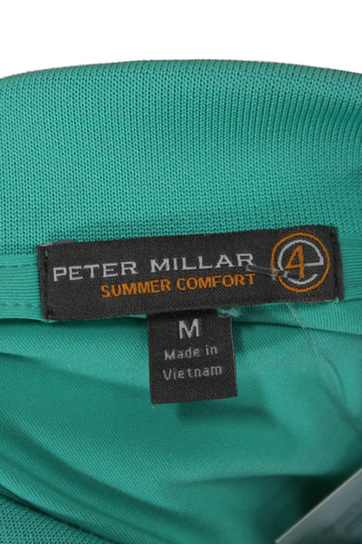 Peter Millar Mens Polo Green Short Sleeve Collared Polyester Size M