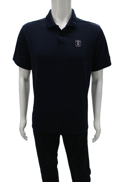 Nike Golf Mens Polo Blue Geometric Short Sleeve Polyester Size L