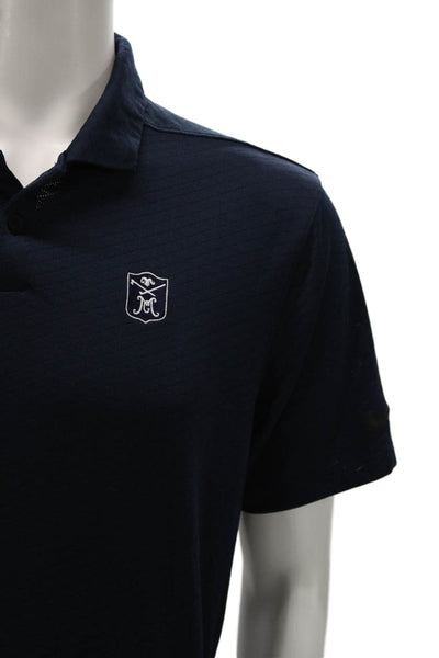 Nike Golf Mens Polo Blue Geometric Short Sleeve Polyester Size L