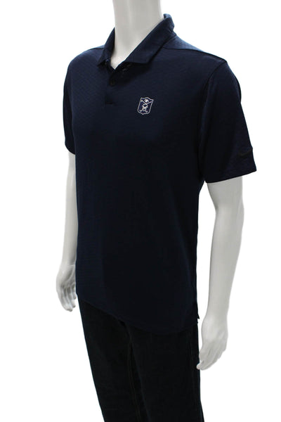 Nike Golf Mens Polo Blue Geometric Short Sleeve Polyester Size L