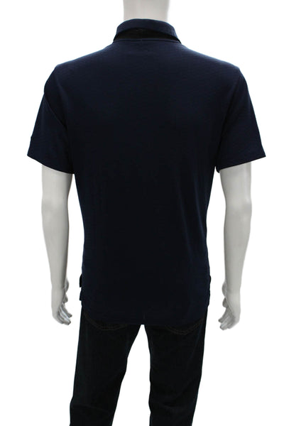 Nike Golf Mens Polo Blue Geometric Short Sleeve Polyester Size L