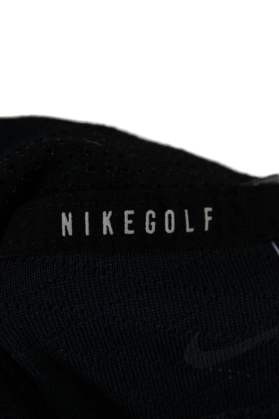 Nike Golf Mens Polo Blue Geometric Short Sleeve Polyester Size L