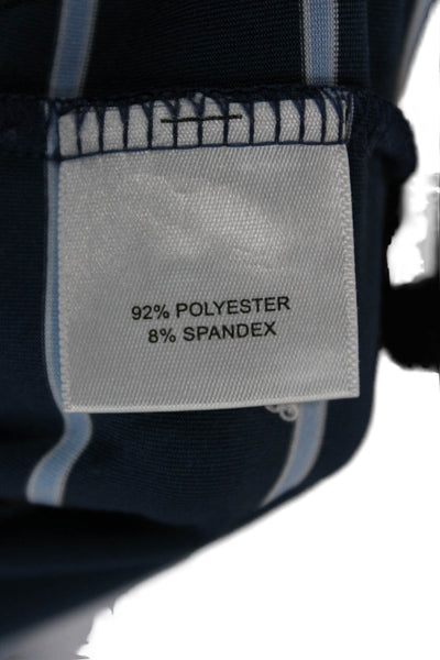 Peter Millar Mens Blue Striped Short Sleeve Collared Polo Size M