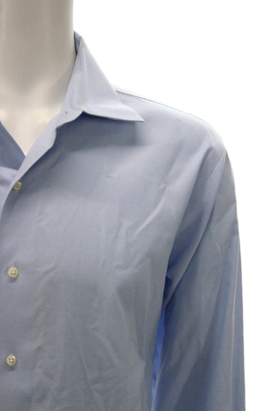 Brooks Brothers Mens Buttondown Dress Shirt Blue Supima Cotton Size M