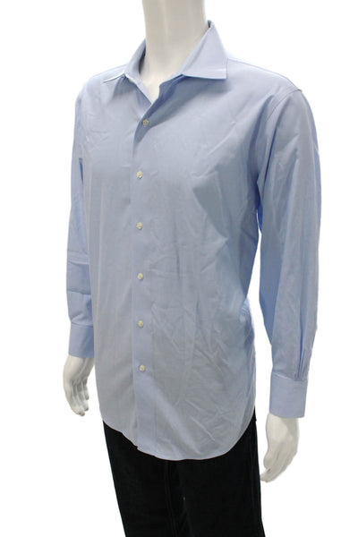 Brooks Brothers Mens Buttondown Dress Shirt Blue Supima Cotton Size M