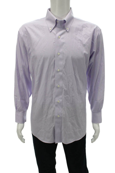 Brooks Brothers Mens Purple Button Down Dress Shirt Size L