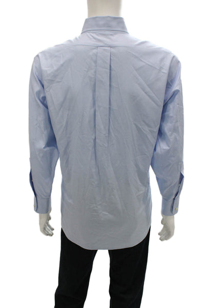 Brooks Brothers Mens Button Down Dress Shirt Blue Supima Cotton Collared Size L