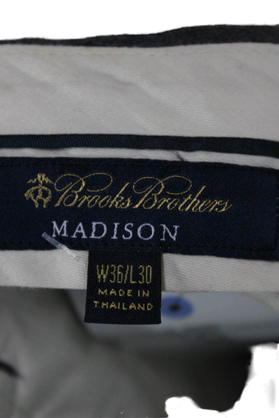 Brooks Brothers Mens Gray Wool Dress Pants Button Fly Size 36