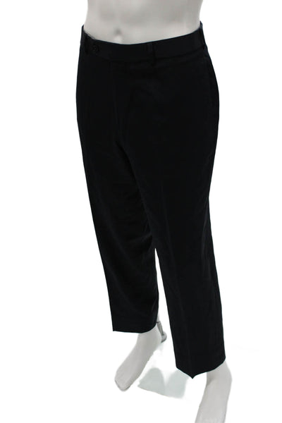 Brooks Brothers Mens Dress Pants Black Wool Button Size 36
